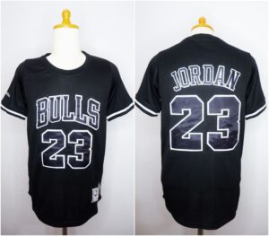 SLEEVE BULLS #23 JORDAN HITAM MITCHELL & NESS