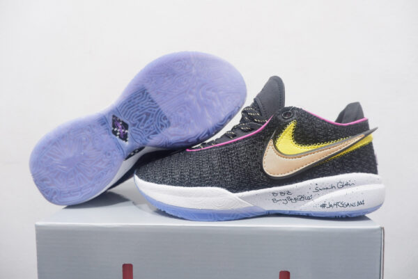 KIDS NIKE LEBRON 20 LOW BLACK METALLIC GOLD